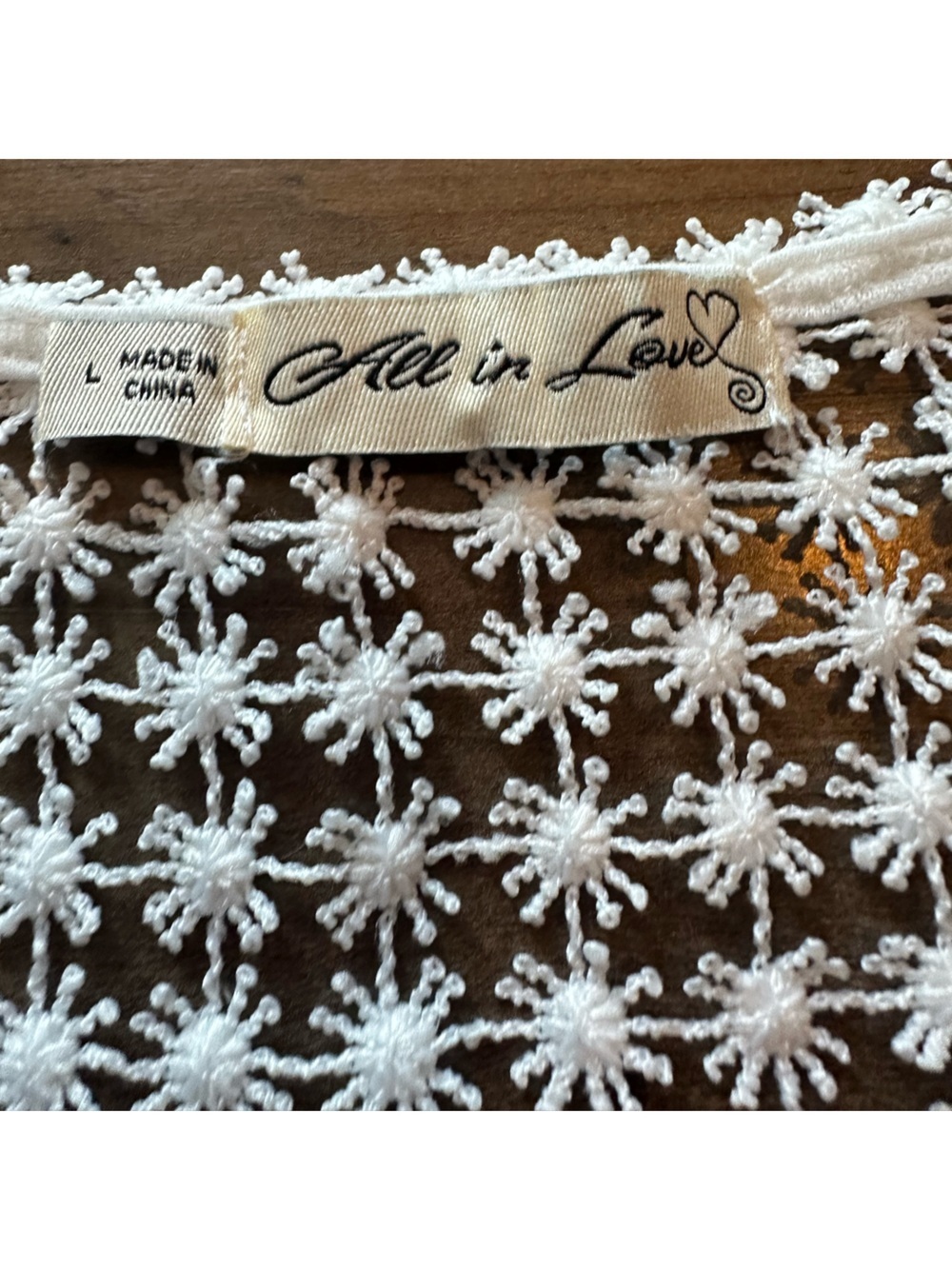 All In Love Boho Lace Tie Front Tank Top Cottagecore Coastal Grandma M - Picture 4 of 5